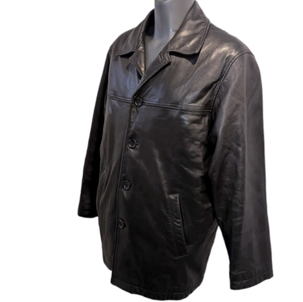 Danier Black Leather Button-Front Jacket - Picture 4 of 14
